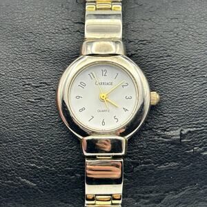 Carriage Silver Gold Stainless Steel Women’s Watch Working New Battery